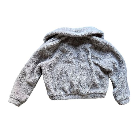 Urban Outfitters Cropped Fuzzy Jacket Teddy Beige Taupe Lined Cropped size Large - Picture 4 of 9